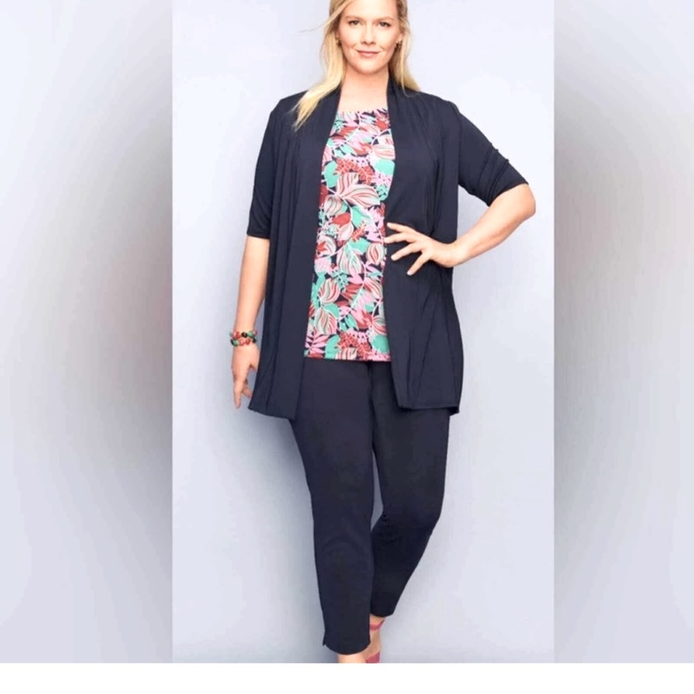Short sleeve jersey jacket layer. Talbots